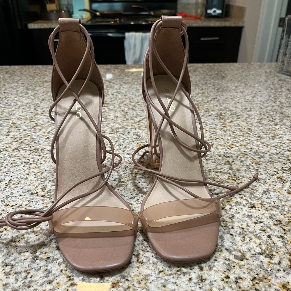 Brown and Clear Heels from Aldo